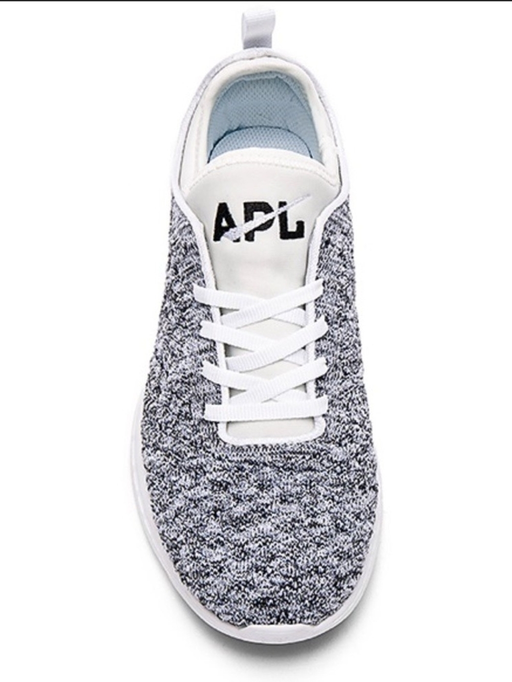 APL  Women's TechLoom Phantom Sneaker in White & Black Melange. Size 9. Like New
